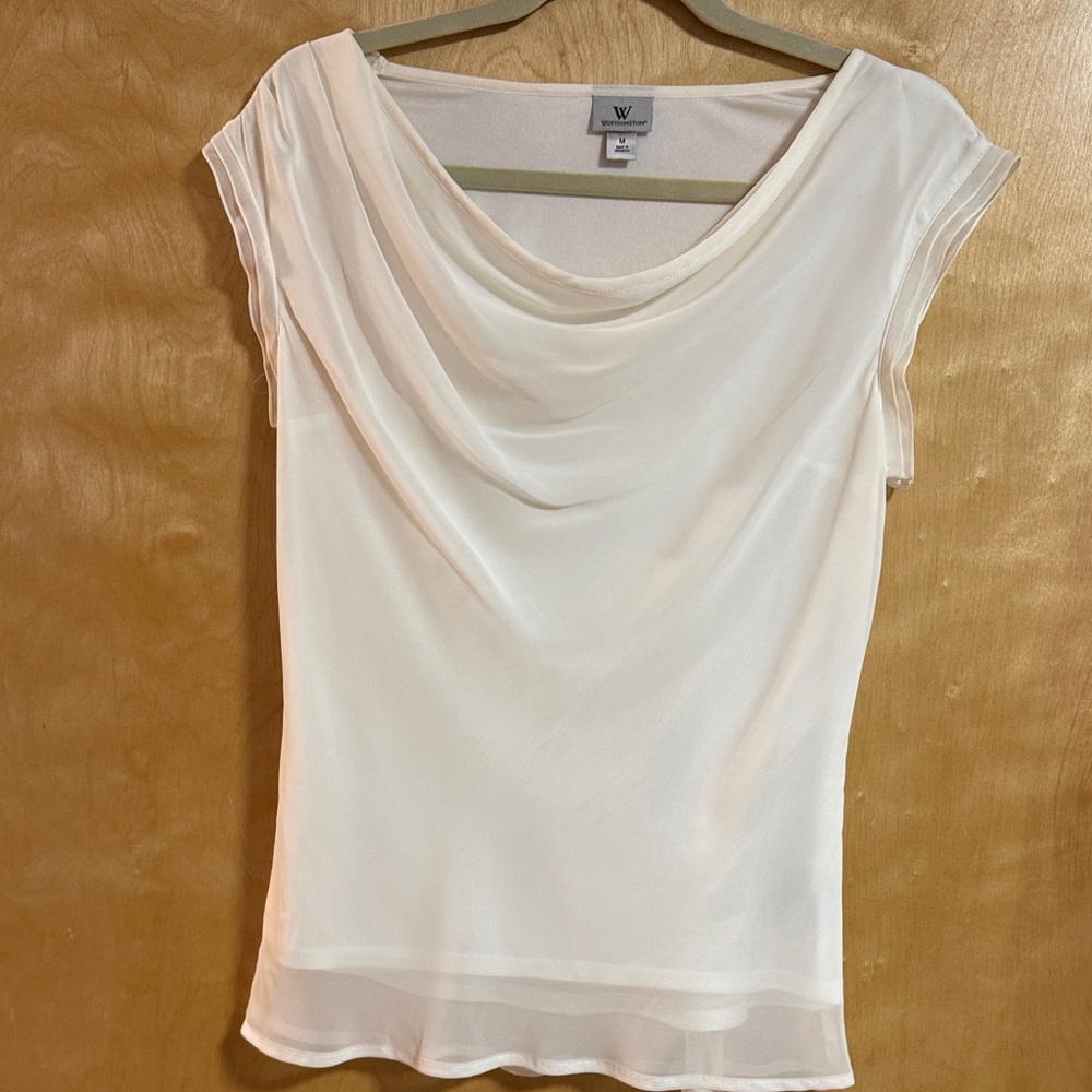 Chic White Draped Blouse